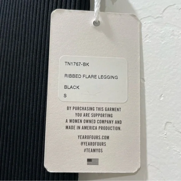 NWT Year Of Ours Ribbed Flare Black Leggings Pants Stretch Yoga Women’s Small - Picture 8 of 13